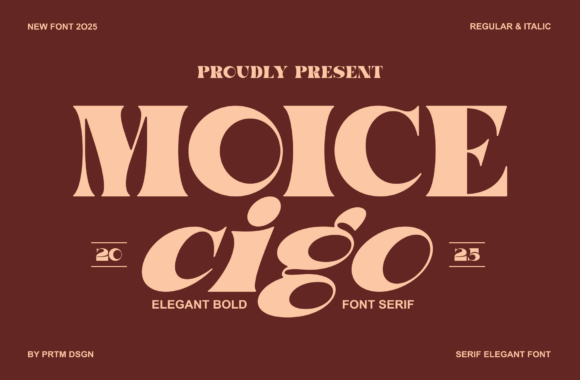 Moice Cigo: A Bold Serif Font for Crafters and Makers
