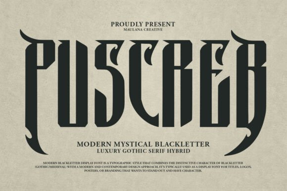 Puscreb: A Bold Blackletter for Niche Branding and Creative Projects